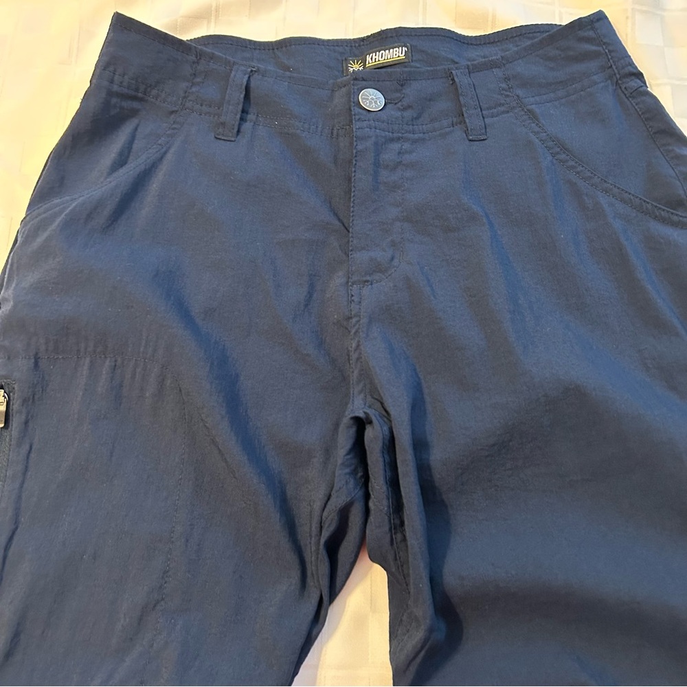 Khombu Navy Blue Outdoor Pants Capris Hiking Size Small Pockets Lightweight